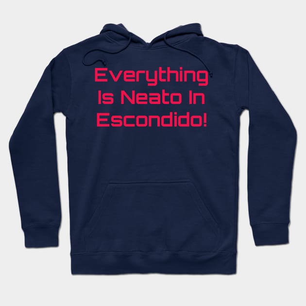 Everything  Is Neato In  Escondido! Red-Pink Compu Hoodie by GBINCAL